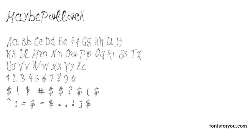 Czcionka MaybePollock – alfabet, cyfry, specjalne znaki