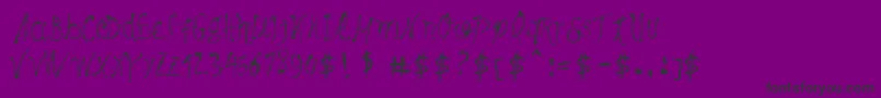 フォントMaybePollock – 紫の背景に黒い文字