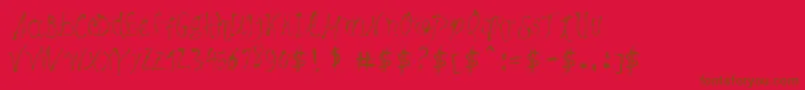 Шрифт MaybePollock – коричневые шрифты на красном фоне