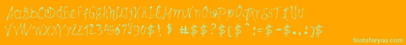 MaybePollock Font – Green Fonts on Orange Background