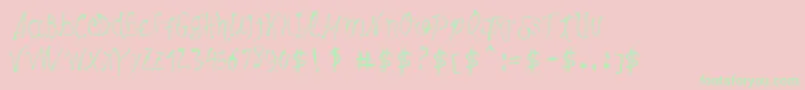 MaybePollock-fontti – vihreät fontit vaaleanpunaisella taustalla