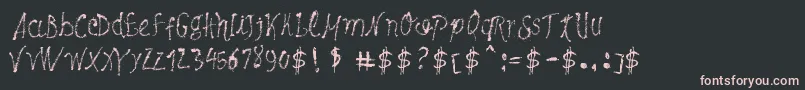 フォントMaybePollock – 黒い背景にピンクのフォント