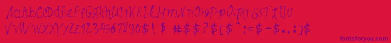 fuente MaybePollock – Fuentes Moradas Sobre Fondo Rojo