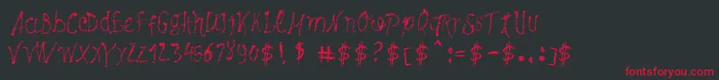 MaybePollock-Schriftart – Rote Schriften auf schwarzem Hintergrund