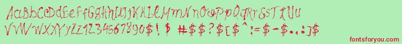 Шрифт MaybePollock – красные шрифты на зелёном фоне