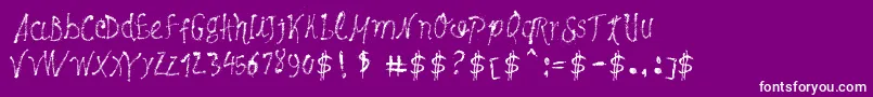MaybePollock-Schriftart – Weiße Schriften auf violettem Hintergrund