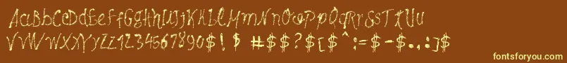 fuente MaybePollock – Fuentes Amarillas Sobre Fondo Marrón