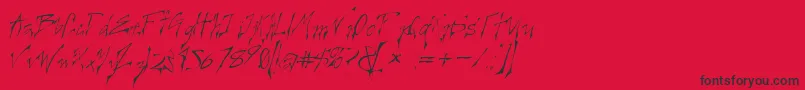 フォントCreepygirlLightoblique – 赤い背景に黒い文字