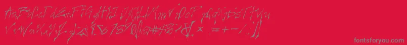 フォントCreepygirlLightoblique – 赤い背景に灰色の文字