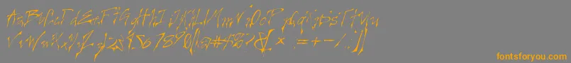 CreepygirlLightoblique Font – Orange Fonts on Gray Background