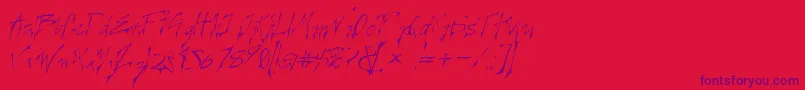 CreepygirlLightoblique Font – Purple Fonts on Red Background
