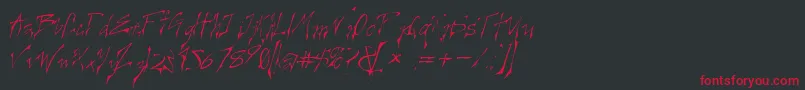 CreepygirlLightoblique Font – Red Fonts on Black Background