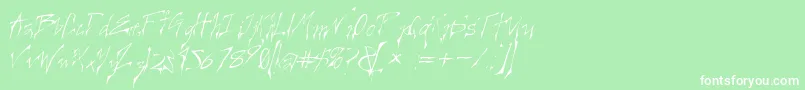 CreepygirlLightoblique Font – White Fonts on Green Background