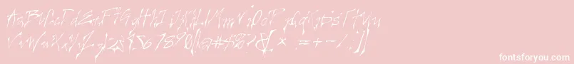 CreepygirlLightoblique-Schriftart – Weiße Schriften auf rosa Hintergrund