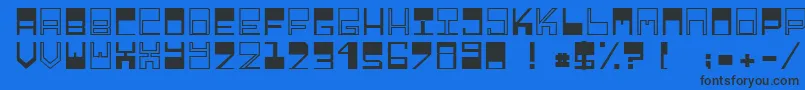 Шрифт Relieftechnik1 – чёрные шрифты на синем фоне