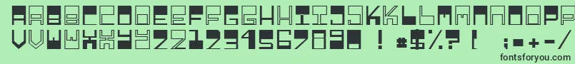 フォントRelieftechnik1 – 緑の背景に黒い文字