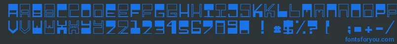 フォントRelieftechnik1 – 黒い背景に青い文字