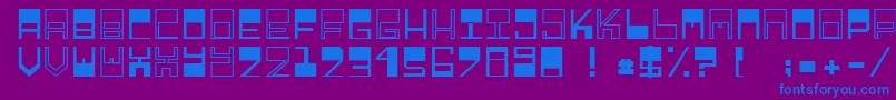 フォントRelieftechnik1 – 紫色の背景に青い文字