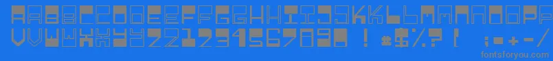 Relieftechnik1-Schriftart – Graue Schriften auf blauem Hintergrund