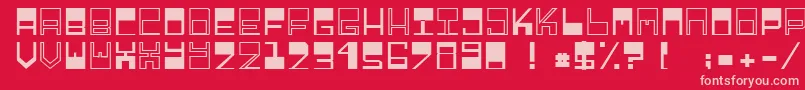 Relieftechnik1 Font – Pink Fonts on Red Background