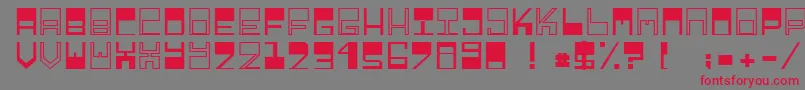 Relieftechnik1 Font – Red Fonts on Gray Background