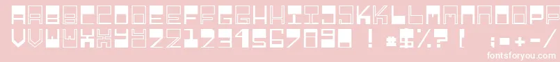 Relieftechnik1-fontti – valkoiset fontit vaaleanpunaisella taustalla