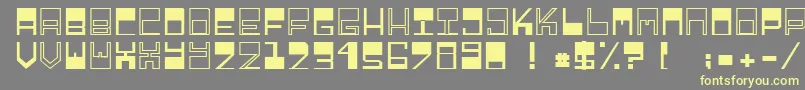 Lisätietoja Relieftechnik1-fontista Relieftechnik1-fontti – keltaiset fontit harmaalla taustalla
