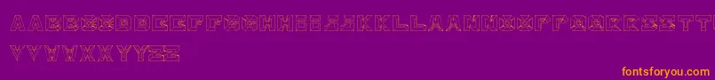 Hypertext Font – Orange Fonts on Purple Background