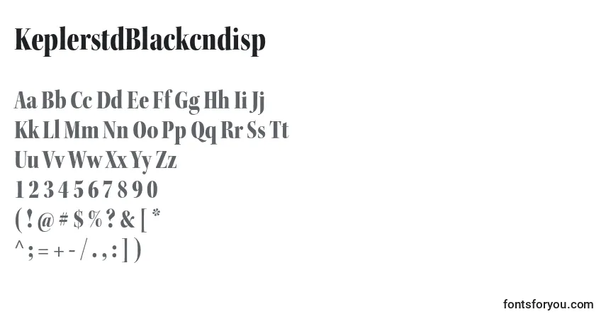 Czcionka KeplerstdBlackcndisp – alfabet, cyfry, specjalne znaki