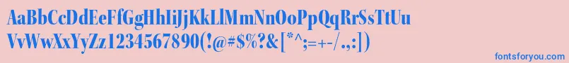 フォントKeplerstdBlackcndisp – ピンクの背景に青い文字