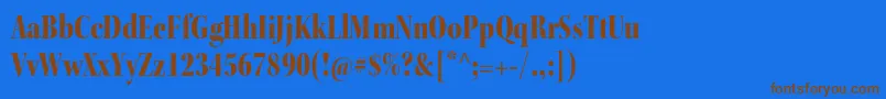 フォントKeplerstdBlackcndisp – 茶色の文字が青い背景にあります。