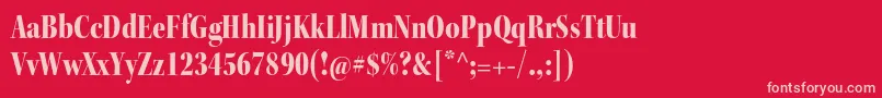 KeplerstdBlackcndisp-fontti – vaaleanpunaiset fontit punaisella taustalla