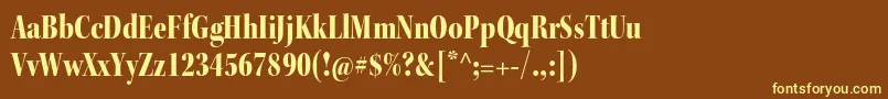 KeplerstdBlackcndisp-fontti – keltaiset fontit ruskealla taustalla