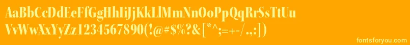 KeplerstdBlackcndisp-fontti – keltaiset fontit oranssilla taustalla