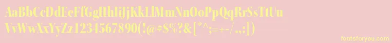 KeplerstdBlackcndisp-fontti – keltaiset fontit vaaleanpunaisella taustalla
