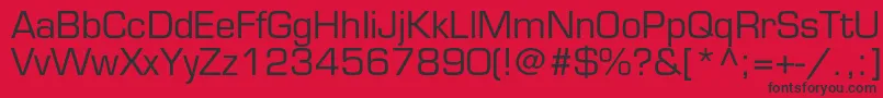 フォントEurostileltstd – 赤い背景に黒い文字