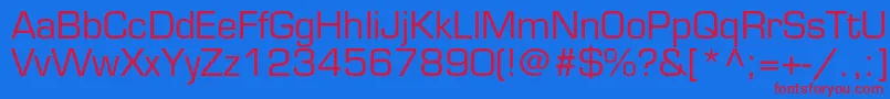 Fonte Eurostileltstd – fontes vermelhas em um fundo azul