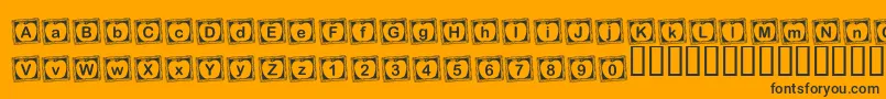 KrRachelsChalkboard-fontti – mustat fontit oranssilla taustalla