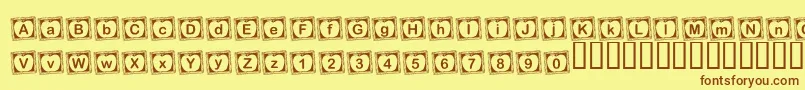KrRachelsChalkboard Font – Brown Fonts on Yellow Background