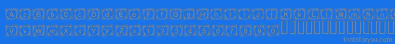 Fonte KrRachelsChalkboard – fontes cinzas em um fundo azul