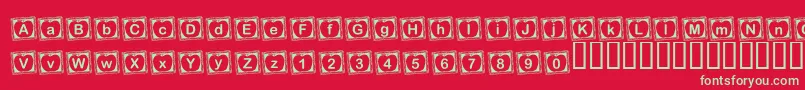 フォントKrRachelsChalkboard – 赤い背景に緑の文字