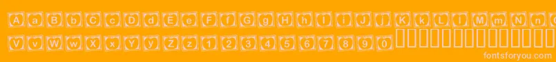KrRachelsChalkboard-Schriftart – Rosa Schriften auf orangefarbenem Hintergrund