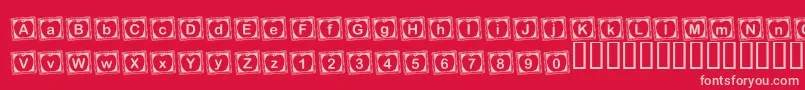 Fonte KrRachelsChalkboard – fontes rosa em um fundo vermelho