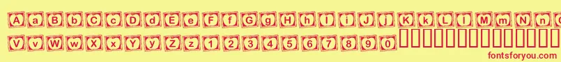 KrRachelsChalkboard Font – Red Fonts on Yellow Background