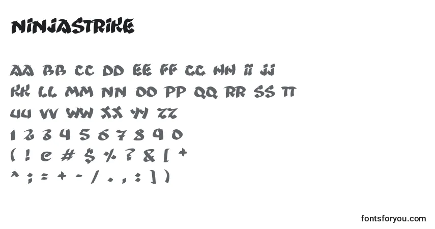 Schriftart Ninjastrike – Alphabet, Zahlen, spezielle Symbole