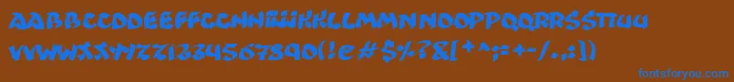 Czcionka Ninjastrike – niebieskie czcionki na brązowym tle