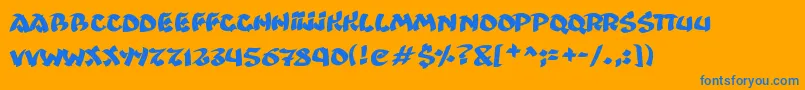 Czcionka Ninjastrike – niebieskie czcionki na pomarańczowym tle