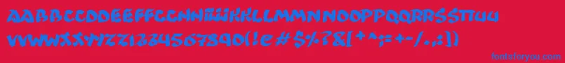 Ninjastrike Font – Blue Fonts on Red Background