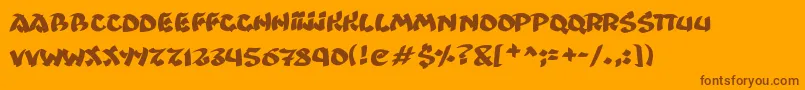 Fonte Ninjastrike – fontes marrons em um fundo laranja