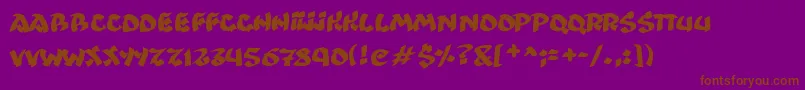 Weitere Informationen zur Ninjastrike-Schriftart Ninjastrike-Schriftart – Braune Schriften auf violettem Hintergrund